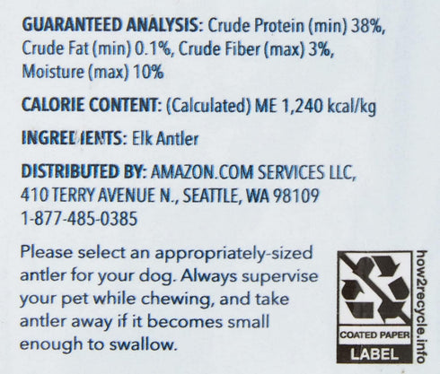 Amazon Brand – Wag Split Elk Antler, Naturally Shed, Medium (Best for Dogs 15-30 lbs)...