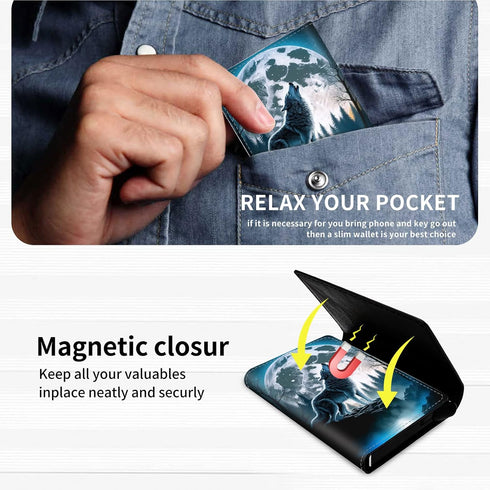 Credit Card Holder Aluminum Auto Pop Up Wallet Case,Leather Card Case Front Pocket Trifold Wallet with RFID Blocking Banknote Slot Thin Wallets fo...
