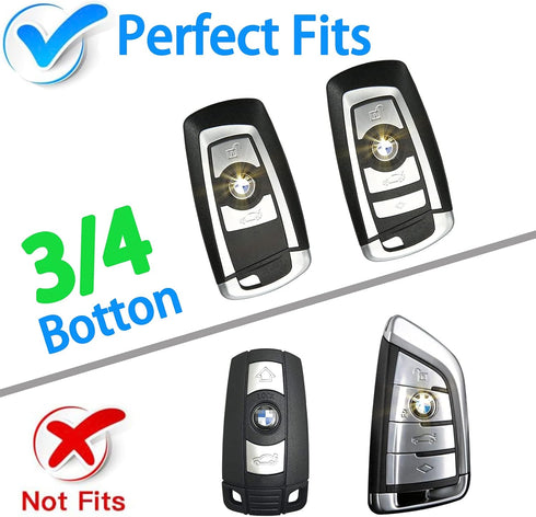 Soft Silicone Rubber Carbon Fiber Texture Cover Protector Compatible with BMW 1 3 4 5 6 7 Series and X3 X4 M5 M6 GT3 GT5 Keyless Remote Control Sm...