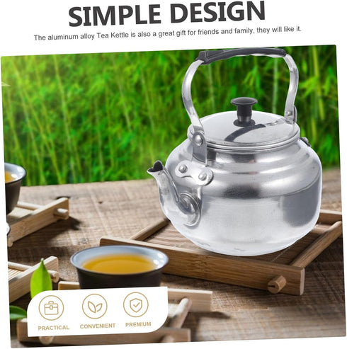 Metal Teapot Hot Tea Maker Outdoor Tea Kettle Stove Safe Teapot Tea Pot Wear-resistant Stovetop Kettle Camping Kettle Induction Heater Home Suppli...