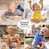 Mini Tudou 6 PCS Baby Stacking & Nesting Toys, Soft Stacking Blocks Ring Stacker, Baby Sensory Teether Toys with Letter, Animal and Shape, Early L...