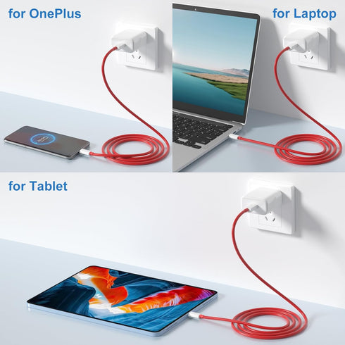 65W Warp Charger for OnePlus Open Pad 10 Pro 10R 9 Pro 9 8T, 10V 6.5A Rapid Wall Power Adapter Fast Charger Block Replacement for OnePlus Nord 2T/...