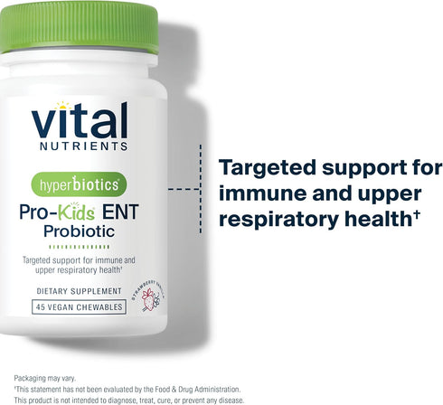 Hyperbiotics Vital Nutrients Pro Kids Probiotic ENT | Toddler Probiotics for Kids Ear, Nose and Throat | Targeted Immune and Digestive Health | St...