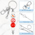 12 Pcs Beadable Keychain Bar, Silver Bead Keychain Beaded Keychain for Pendant DIY, Alloy Blank Keychain Accessories Bulk for Keychain Making Supp...