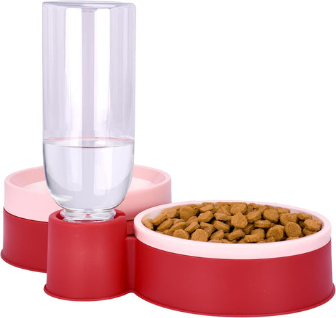Noa Store Pet Food and Water Dispenser - 2 Removable Bowls - Gravity-Fed Drinking System for Cats and Dogs - 12x7x8 inches - Easy-to-Clean Feeder ...