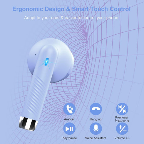 Wireless Earbuds, Bluetooth 5.3 Headphones in Ear with Noise Cancelling Mic, Earbuds Stereo Bass, IP7 Waterproof Sports Earphones, 32H Playtime US...