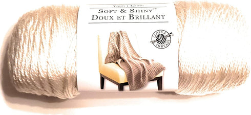 Loops & Threads Soft & Shiny Yarn, 1 Ball, Cream, 6 ounces......