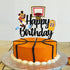 Basketball Cake Topper - Boy girl Happy Birthday Party Basketball Star Themed Cake Decorations Black Glitter...