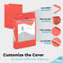 ½ Inch 3 Ring Binder .5 inch Red Clear View Cover with 2 Inside Pockets, Colored School Supplies Office and Home Binders – by Enday...