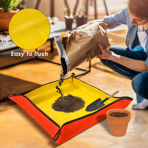 Extra Large Repotting Mat for House Plants Transplanting and Potting Mix Mess Control, Portable Gardening foldable plant tray, Potting Mat for ind...
