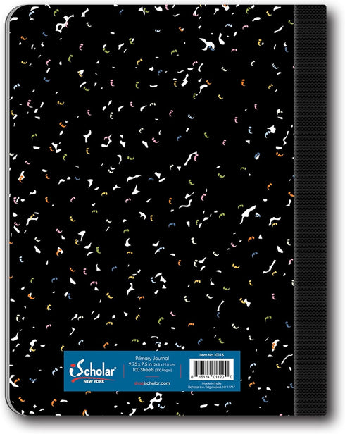 iScholar Primary Composition Book, Journal, Unruled Top, .5 Inch Ruled Bottom Half, 100 Sheets, 9.75 x 7.5 Inches, Black Marble (10116)...