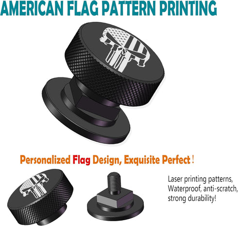 Welding Hood Helmet Pipeliner Fasteners-1Pair Black USA Flag Pattern Aluminum Helmet Pipeliner Headgear Replacement Parts Accessories Screws Flip ...