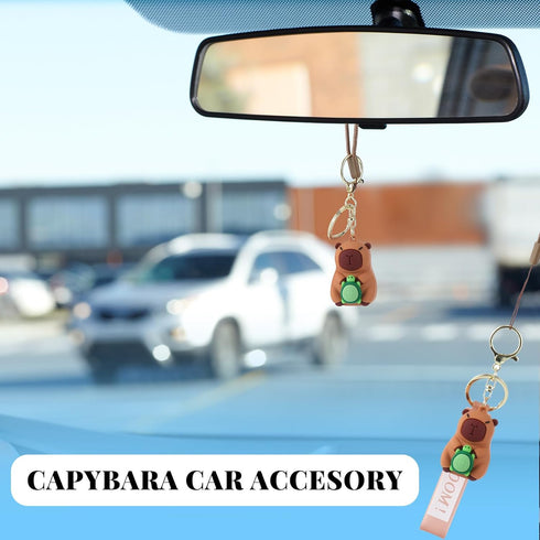 Capybara Car Accessories - Aesthetic Mirror Hanging Ornament Swinging Interior Decor - Cute Animal Capybara Pendant for Women, Men & Teens...