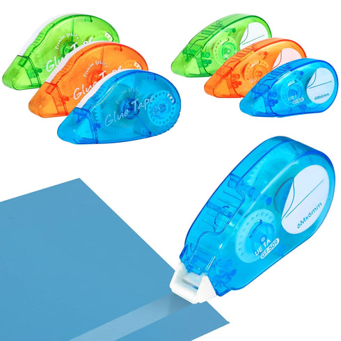 6 Pcs Double Sided Scrapbooking Tape Roller, Double Sided Adhesive Tape Glue Tape Roller Tape Runner for Crafts Scrapbooking Supplies Gift Wrappin...