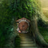 Brown Fairy Garden Doors and Windows for Trees Mini Fairy Statues Wall and Trees Outdoor Wooden Doors and Windows in The Yard Garden Trees Garden ...