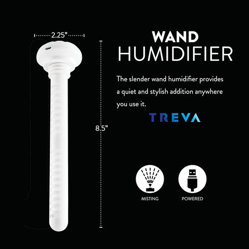 Treva Mini Portable Humidifier, Cool Mist Ultrasonic USB Moisture Wand for travel or home...