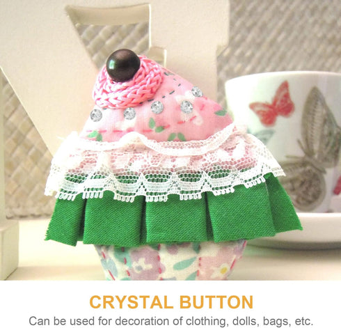 Kisangel Rhinestone Buttons 100pcs Acrylic Crystal Button Rhinestone Sewing Fastening Button 2 Holes Crafts Button Replacemnet for Scrapbooking Sh...