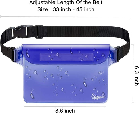 Waterproof pouch Waterproof Waist Pouch 2-Pack Waterproof Fanny Pack Beach Accessories Safe & Dry for Boating Swimming fishing Kayaking Snorkeling...