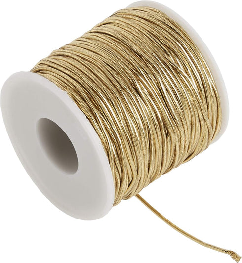 Morex Ribbon 1318/50-634 Stretch Cord Polyester Ribbon, 50 yd, Gold...