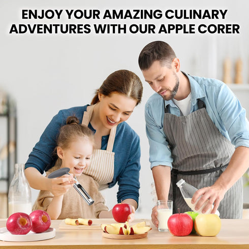 SCHVUBENR Premium Apple Corer Tool - Easy to Use and Clean - Sturdy Apple Remover with Sharp Serrated Tips - Stainless Steel Corers for Apple and ...