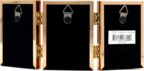 Lawrence Frames Bead Border Design, 2.5x3.5 Triple, Gold...