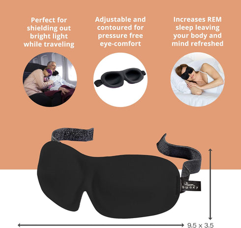 Bucky 40 Blinks No Pressure Eye Mask for Travel & Sleep, Ruby Pop, One Size...