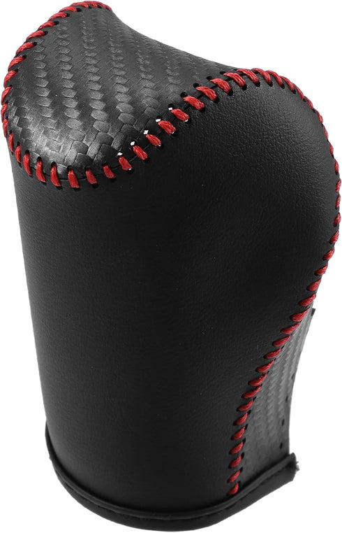 Gear Shifting Knob Cover Automatic Transmission Lever Trim for Jeep Cherokee 2014-2021 PU Leather Carbon Fiber Pattern Black Red...