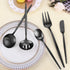Serving Utensils Set, LAZAHOME Matte Black 5-Piece Hostess Set, Stainless Steel Silverware Flatware Cutlery Serving Set for Dinner Parties Enterta...