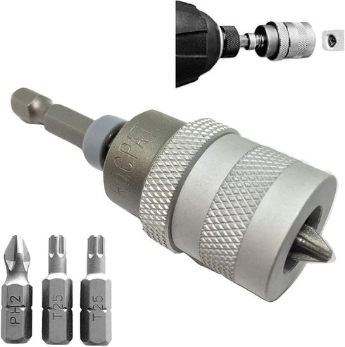 ELECTRIC DRILL to SCREWGUN CONVERTER Adjustable Clutch Drywall Tool Screw Depth Setter w/Manganese S2 Phillips 2 Screwdriver Bit | Countersink Ply...