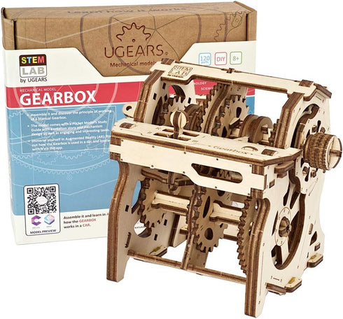 UGEARS STEM Gearbox Model Kit - Creative Wooden Model Kits for Adults, Teens and Children - DIY Mechanical Science Kit for Self Assembly - Unique ...