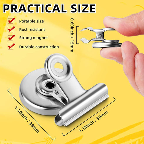 24 Pack Magnetic Clips Refrigerator Magnet Clips, Heavy Duty Fridge Magnets Clip Whiteboard Magnetic Clip, Clip Magnets for Fridge, Whiteboard, Of...