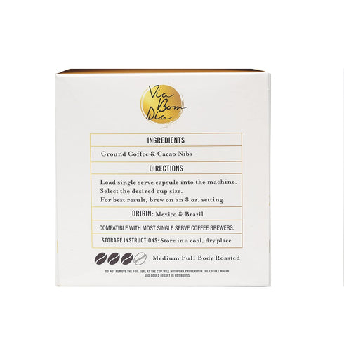 Via Bom Dia Naturally Flavored Kcup Coffee Pods, Dark Chocolate Flavor, 12 Count (Pack of 1), for Single-Serve Keurig Machines...