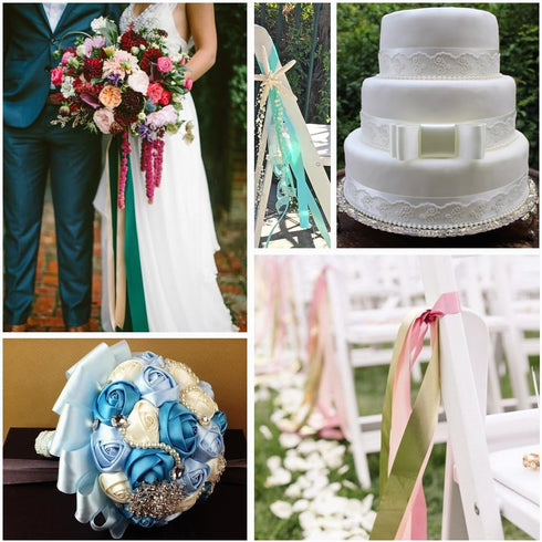 Double Face Satin Ribbon 20 Yards for Party Wedding Home Decoration Handmade Craft (2" Wide, 810 Ivory)...