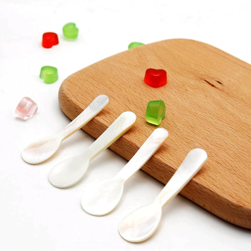 20pcs Caviar Spoons Shell Spoons Mother of Pearl Spoons Mask Spoontea Spoons Dessert Spoons Suitable for Caviar, Jam, Ice Cream, Restaurant, Desse...