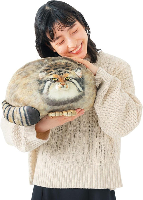Steppe Cat Plush, Cat Stuffed Animal 35cm/14inch, Pallas Cat Plush Pillow, Cute Plushies for Girls, Soft Plush Pillow, Throw Pillow Doll Decoratio...