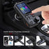 FM Bluetooth Transmitter for Car, Strong Microphone Bluetooth Car Adapter with 1.8" Color Screen for Hands Free Calls, Supports QC3.0 Charging, Tr...