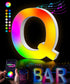 Cute Nightstand Desk Letter Lamps - Alphabet character LED Letter Lights Smart APP with Music Sync Beside Table Lamp for Bedroom Nightstand Gift R...