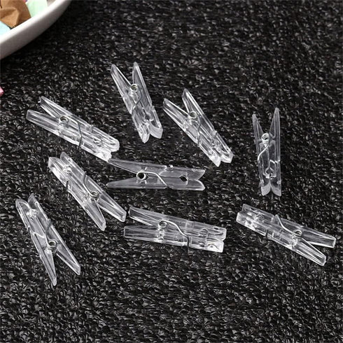 50 Pieces Mini Plastic Clear Clips, Binder, Photo Clips (Transparent)...