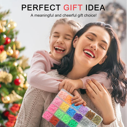 Redtwo 3400 Pcs Clay Beads Bracelet Making Kit, Friendship Bracelet Kit for Jewelry Making, Flat Polymer Heishi Beads with Charms, Gifts Crafts Se...