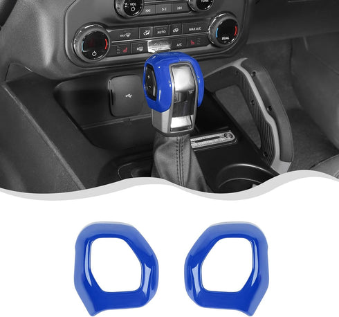 for Ford Bronco Center Console Gear Shifter Knob Cover Trim Decoration Compatible with Ford Bronco Interior Accessories 2021 2022 + (Blue,ABS,2Pcs...