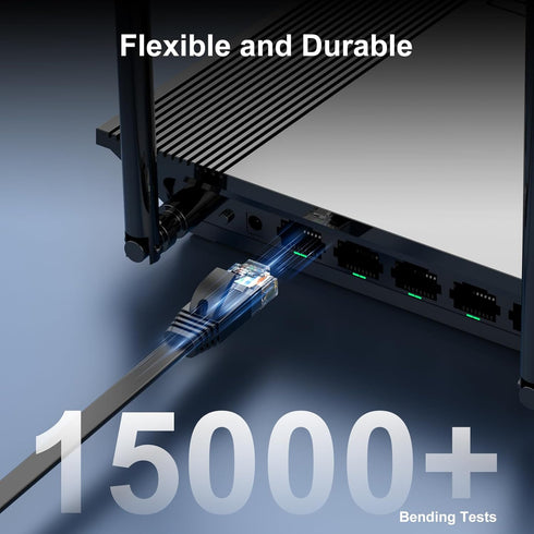 Cat 6 Ethernet Cable 75 ft, Indoor&Outdoor, High Speed 10Gbps Flat Internet Network Cable, Pure Copper Ethernet Patch Cable Long, Computer LAN Cab...