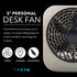 O2COOL Treva 5 Inch Battery Powered Fan Portable Desk Fan 2 Cooling Speeds with Compact Folding & Tilt Design Cubicle Accessories Small Portable (...