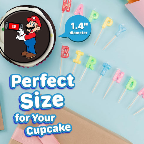 30 x Edible Cupcake Toppers – Classic Video Game Themed Collection of Edible Cake Decorations...