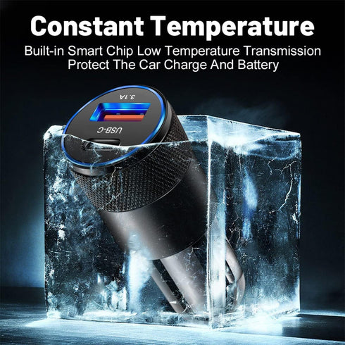 2Pack USB C Car Fast Charger, PD 38W 3.1A 2 Port Auto Quick Charger Adapter, Aluminum Metal Body Vehicle Fast Charging, Car Interior Accessories F...