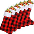 DERAYEE 6 Pack Christmas Stockings Bulk, 18 Inch Large Red Black Buffalo Plaid Fireplace Hanging Stockings for Family Holiday Xmas Party Decoratio...