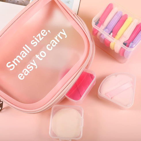 4 Pcs Makeup Sponge Holder Case, Beauty Blender Holder Cosmetic Egg Makeup Sponge Powder Puff Protective Container Storage Box for Travel (Transpa...