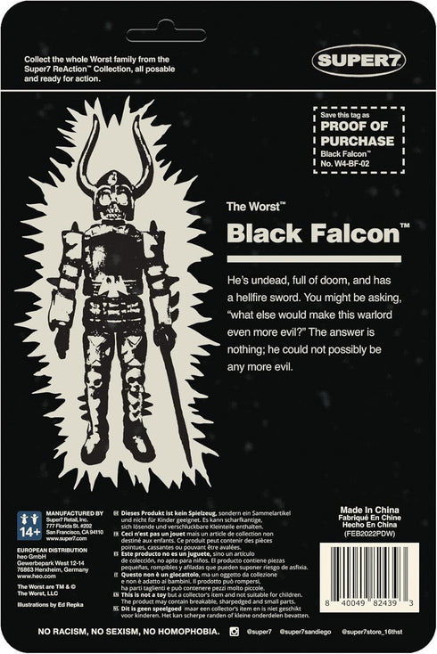 Super7 The Worst Black Falcon (Monster Glow) - 3.75" The Worst Action Figure Collectibles and Retro Toys...