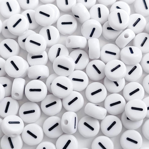 100PCS Letter Beads 4X7mm White Round Acrylic Alphabet Beads Vowel Letter I Beads for Jewelry Making,Beads for Bracelets Making DIY Necklaces...