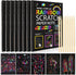 8 Pack Scratch Arts Drawing Notebook Paper for Kids Art Supplies, Large Rainbow Scratch and Sketch Books Set for Kids Party Favors...
