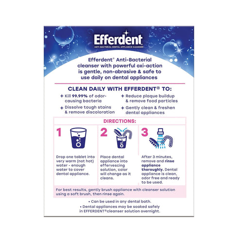 Efferdent Retainer & Denture Cleaner Tablets and Dental Bath, 4 Tablets...